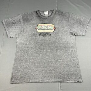 Nike Shirt Mens L Gray Motivation Chicago-Style Hot Dog Graphic Tee Swoosh USED